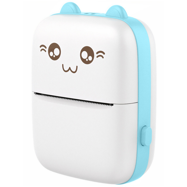 Drukuś Thermal Printer with 6 Rolls of Thermal Paper for Kids Blue