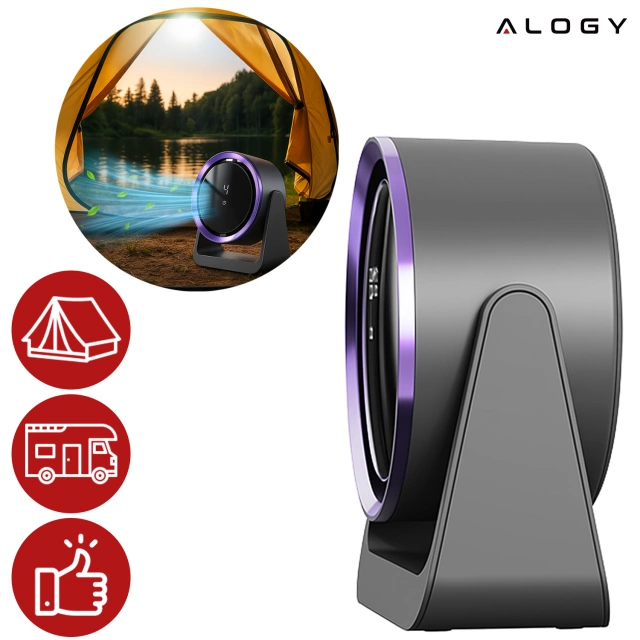 Fan Desk Fan Standing Small Circulator with Clip Cordless Handheld 500mAh USB-C Alogy White