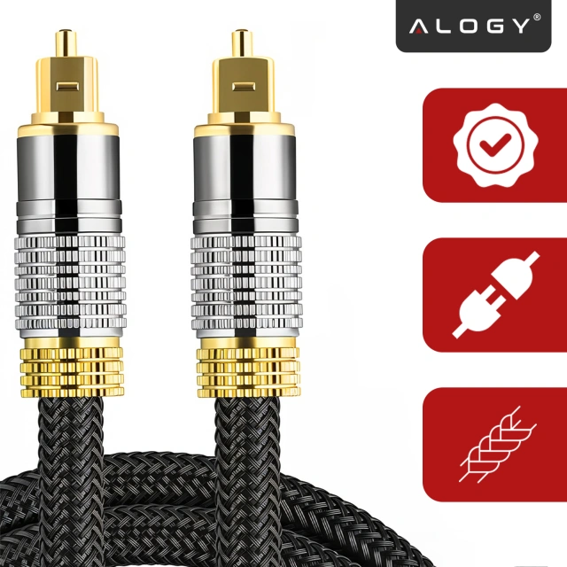 Optical digital cable Alogy 6.0mm Audio TV PC cable 1.8m
