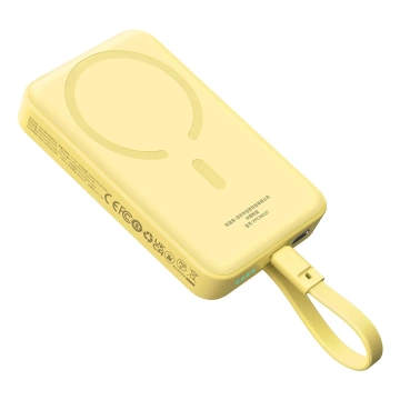 Baseus Magnetic Mini MagSafe 10000 mAh 30 W Powerbank mit integriertem USB-C-Kabel – Gelb Baseus Simple Series USB-C – USB-C 60 W 0,3 m Kabel