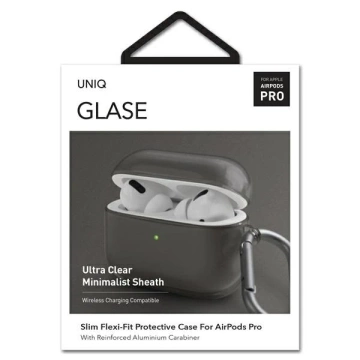 Ochranné pouzdro na sluchátka UNIQ pouzdro Glase pro Apple AirPods Pro kouř/kouř