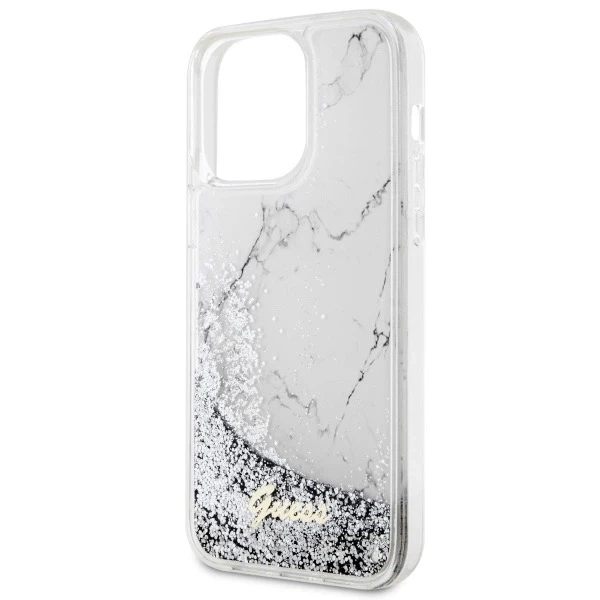 Etui Guess GUHCP14XLCSGSGH pro iPhone 14 Pro Max 6,7" pevné pouzdro Liquid Glitter Marble