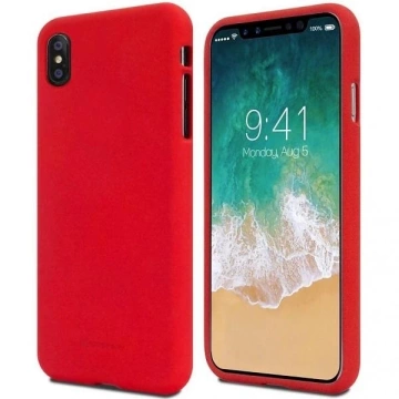 Mäkké puzdro Mercury pre iPhone 14 Pro Max červené/červené
