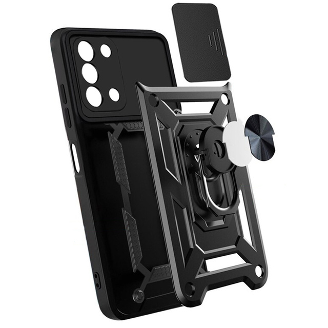 Pouzdro Alogy Camshield Stand Ring Case s krytem fotoaparátu pro Samsung Galaxy A03s 164 mm černé