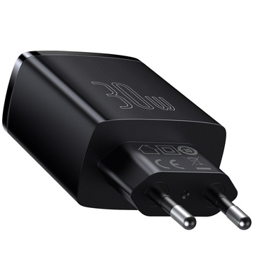 Kompaktní rychlonabíječka Baseus 2xUSB USB-C PD QC 3.0 3A 30W černá