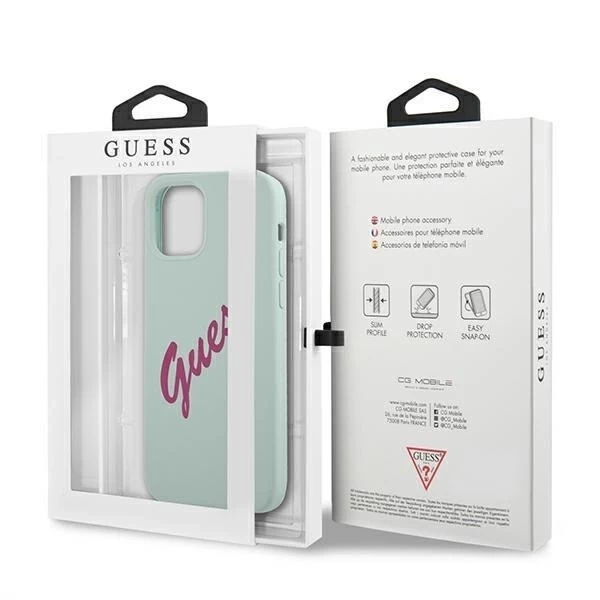Guess GUHCP12LLSVSBF iPhone 12 Pro Max 6,7" biely pevný obal na fuchsja/modrý fuschia Silicone Vintage