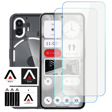 2x 9H gehärtetes Glas für Nothing Phone 2 Alogy PRO Displayschutzfolie
