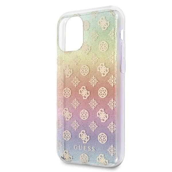Guess GUHCN58PEOML iPhone 11 Pro vícebarevné pevné pouzdro Iridescent 4G Peony