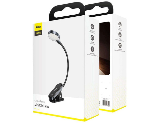 Baseus wireless LED desk lamp with a clip, gray
