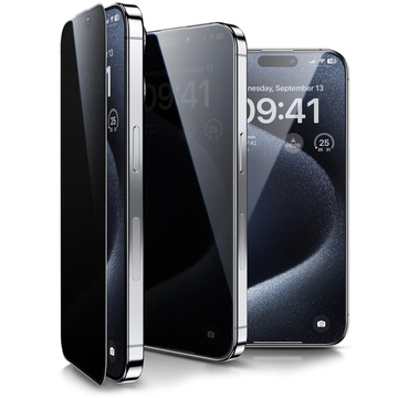 Ochranné sklo pre iPhone 15 Pro - 3mk HardGlass Max Privacy™, tvrdené proti spywaru