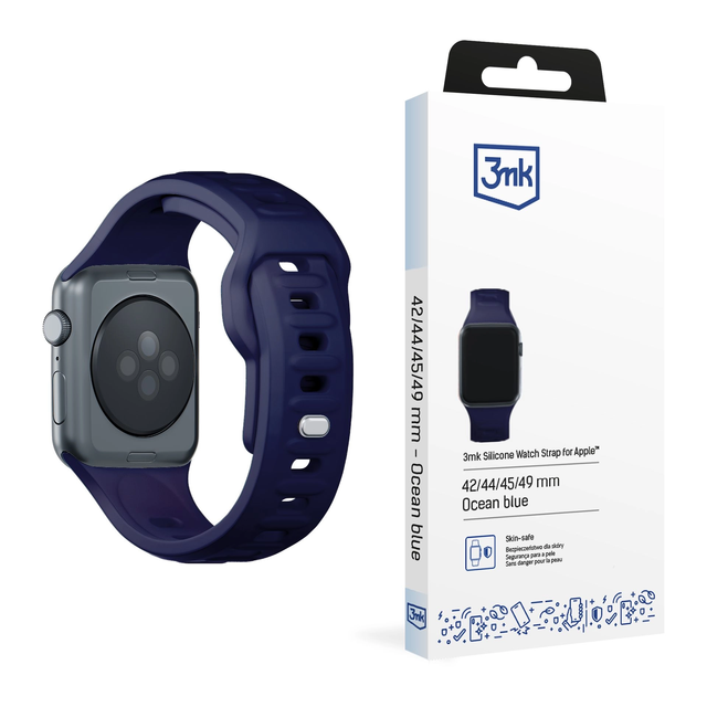 Pasek do smartwatcha 3mk Silicone Watch Strap do Apple Watch 42/44/45/49 mm Ocean Blue