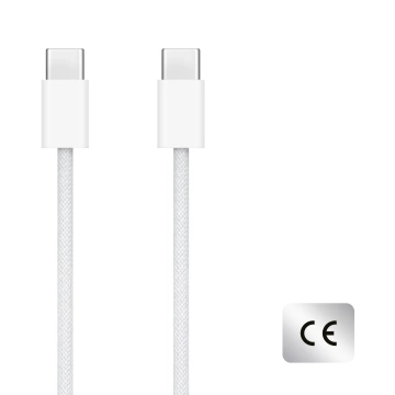 Кабель Apple USB-C до USB-C 1 м, 60 Вт, білий, міцний, оригінальний