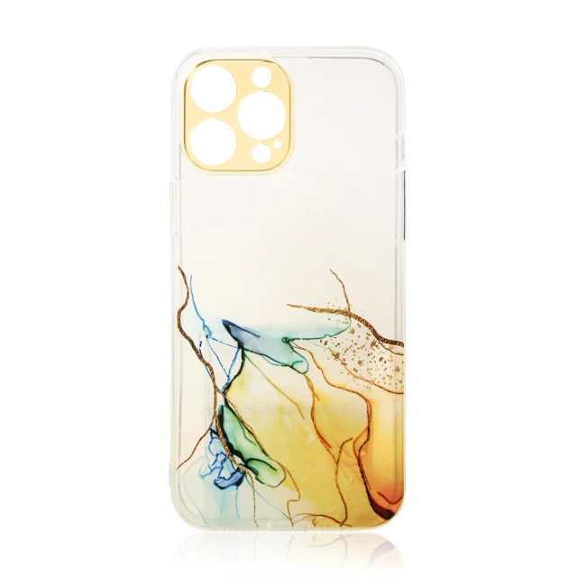 Marble Case for iPhone 13 Pro Max gel cover orange marble