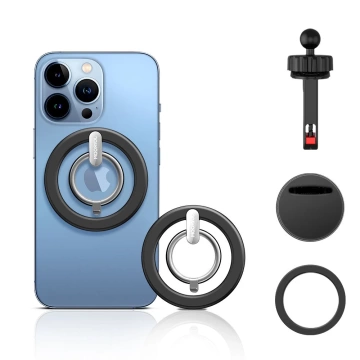 Multifunkční magnetický držák do auta s kroužkovým držákem na telefon Joyroom kit černý (JR-ZS294)