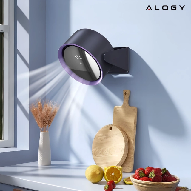 Schreibtischventilator, Standventilator, kleiner Umwälzventilator mit Clip, kabelloser Handventilator, 500 mAh, USB-C, Alogy White