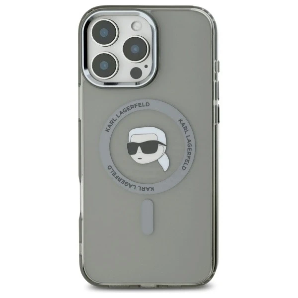 Чохол Karl Lagerfeld для iPhone 16 Pro Max 6.9" MagSafe Black Hardcase IML Metal Karl Head