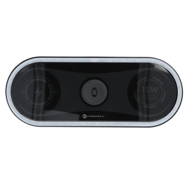 Indukční nabíječka 3v1 Forcell Ellipse Qi pro iPhone a hodinky AirPods 15W