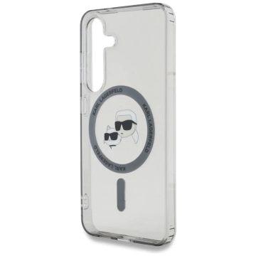 Etui Karl Lagerfeld Button Karl & Choupette MagSafe do Samsung Galaxy S25 Czarny