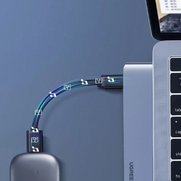 Multifunctional HUB UGREEN 2x USB Type C to USB Type C PD (Thunderbolt 3, 100W, 4K@60 Hz, 10 Gbps) / HDMI 4K@30 Hz / 3x USB 3.0 for MacBook Pro / Air gray (60559)