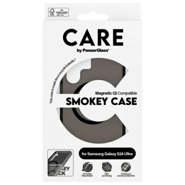 Kryt Etui pre Samsung Galaxy S24 Ultra CARE by PanzerGlass Flagship QI, dymový
