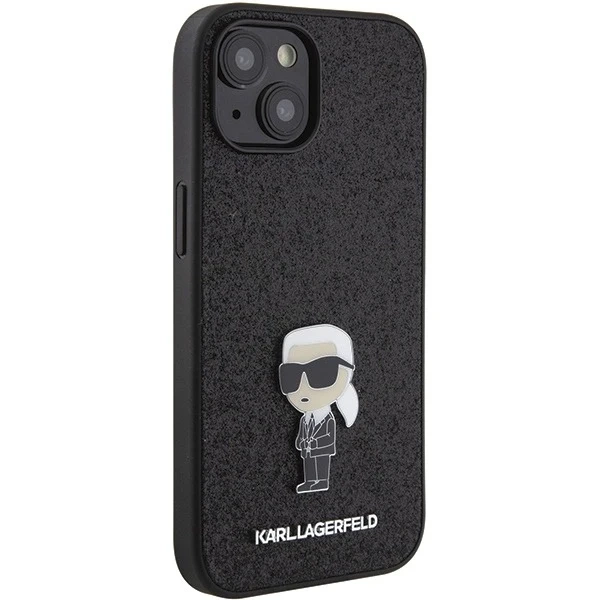 Etui Karl Lagerfeld KLHCP15SGKNPSK для iPhone 15 6.1" czarny/чорний твердий чохол з фіксованим блиском Ikonik Logo Metal Pin