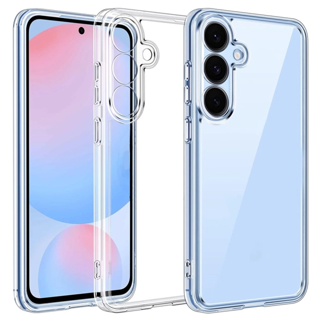 Priehľadný kryt pre Samsung Galaxy S25, zdvihnuté okraje, perfektné padnutie, PC TPU, kryt Alogy HybridShield™