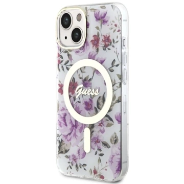 Etui Guess GUHMP14MHCFWST pro iPhone 14 Plus 6,7" pevný obal Flower MagSafe