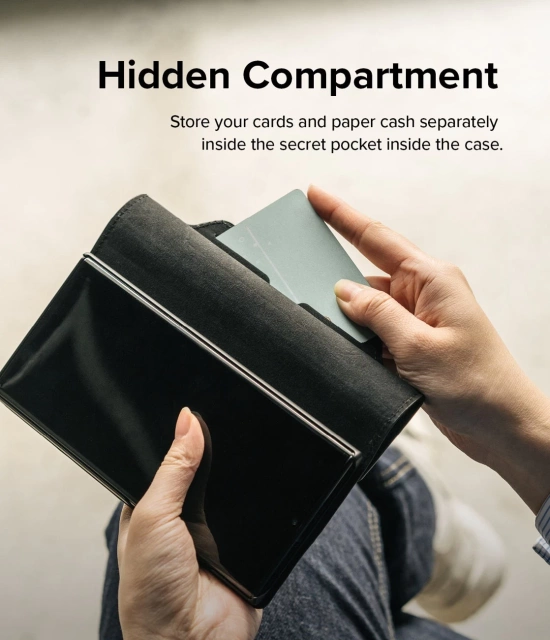 Ringke Folio Signature Flip Leather Case for Samsung Galaxy S22 (S22 Plus) Black (FSS118R262)