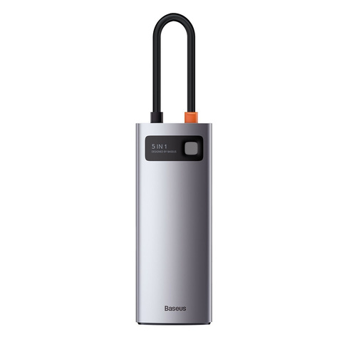 Hub 5w1 Baseus Metal Gleam Series, USB-C až 3x USB 3.0 HDMI USB-C PD