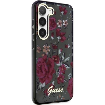 Etui Guess GUHCS23MHCFWSA do Samsung Galaxy S23 Plus S916 pevné puzdro zielony/kaki Flower Collection