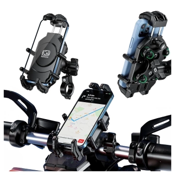 KEWIG M11B motorcycle phone holder with Qi QC 3.0 15W charger Black