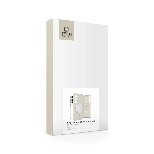 Etui do Samsung Galaxy S25 Tech-Protect Liquid Silicone MagSafe Cosmic Latte