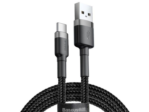 Kábel 50 cm Baseus Cafule USB-C 3A sivo čierny