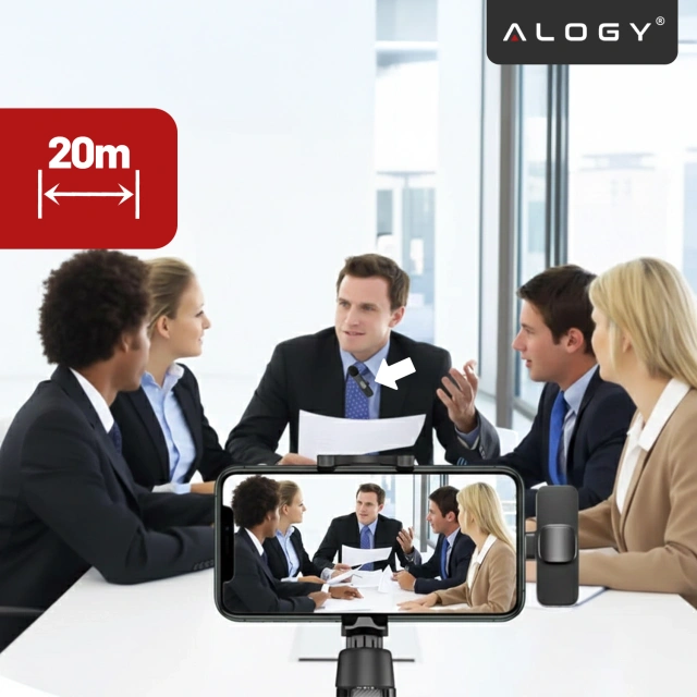 2x Alogy Lightning Wireless Lavalier Microphone for Apple iPhone iPad Small Microphones Two-Microphone Set