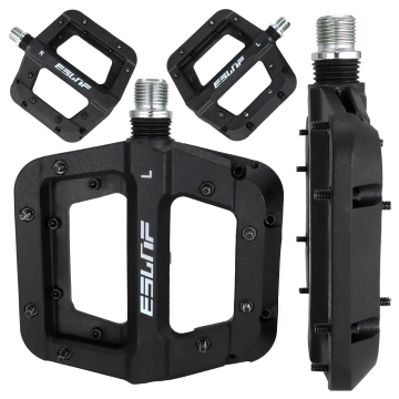 Platform bicycle pedals for road and mountain bikes, MTB platform, 3 bearings, black, set [2 pcs.] Black