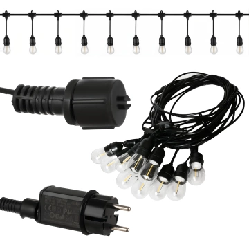 Záhradné girlandové svietidlo 10 LED Balkónové svietidlá do záhrady Vodotesné žiarovky IP44 24V