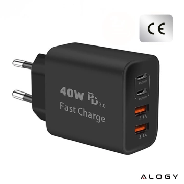 HUB-Splitter Alogy-Adapter für Computer-Laptop mit USB-C auf 3x USB-A 2.0 1x USB-A 3.0 Grau
