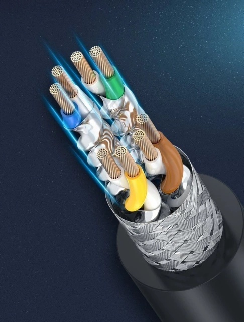 Kabel UGREEN Ethernet patch kabel RJ45 Cat 8 T568B 2m černý (70329)