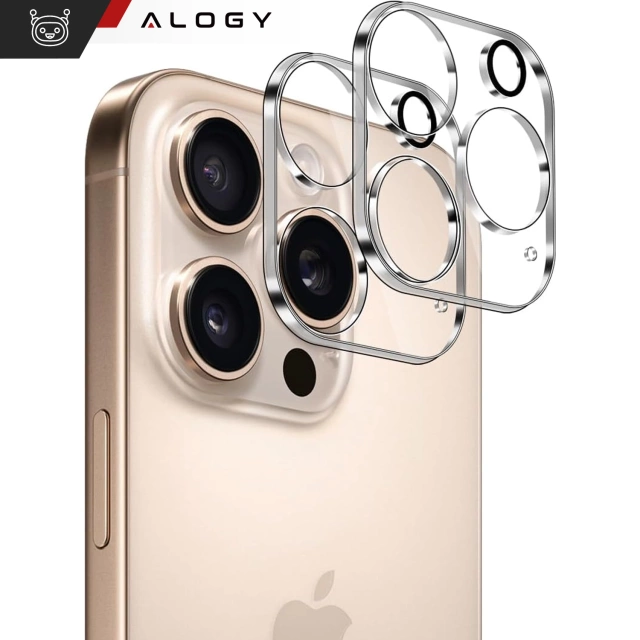 2x sklo objektívu fotoaparátu pre Apple iPhone 16 Pro / 16 Pro Max Alogy Lens Protector Pro Transparent