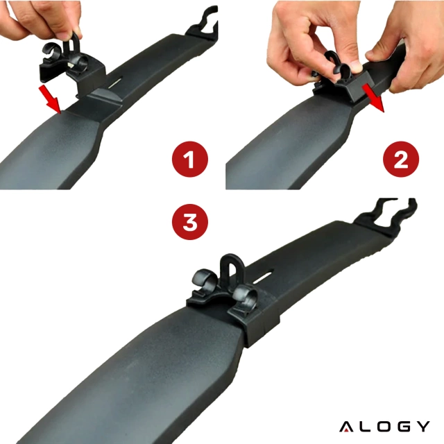 Błotniki rowerowe zestaw przód i tył komplet Alogy BikeShield Set wachlarze uniwersalne Błotnik rowerowy Czarne