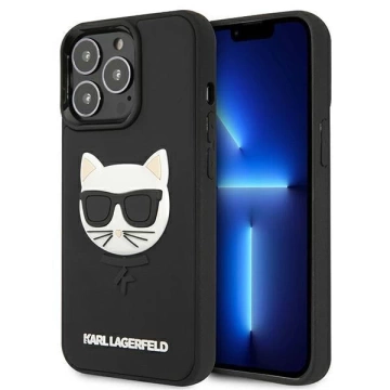 Karl Lagerfeld KLHCP13LCH3DBK 13 Pro / 13 6,1" černé/černé pevné pouzdro 3D Gumová Choupette
