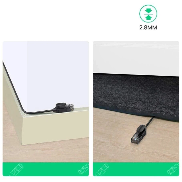 Cable UGREENEthernet patch cord RJ45 Cat 6A UTP 1000Mbps 5 m black (70654)