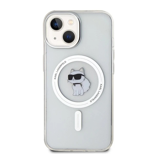 Etui Karl Lagerfeld KLHMP15SHFCCNOT pro iPhone 15 6,1" průhledný pevný obal IML Choupette MagSafe