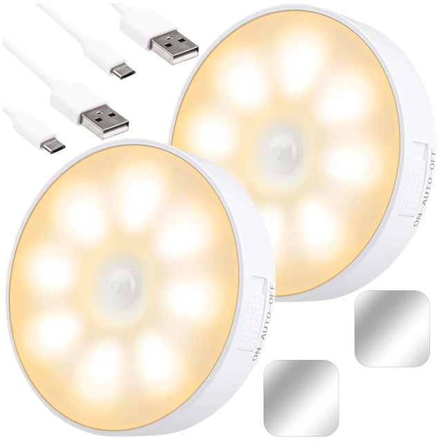 2x Lampa LED pohybový senzor súmrak nočná lampa Alogy Sensor Light Bezdrôtové osvetlenie nábytku Teplé svetlo 3000k