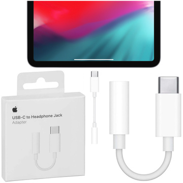 Adapter przejściówka Apple MU7E2ZM/A blister USB-C na jack 3,5mm gniazdo słuchawkowe biały