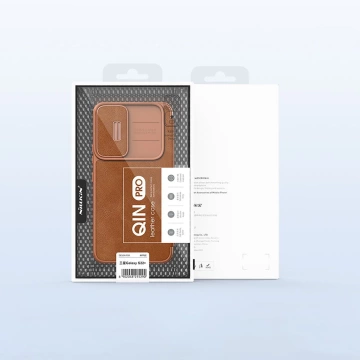 Шкіряний чохол Nillkin Qin Leather Pro для Samsung Galaxy S22 (S22 Plus) Захисний захисний чохол для камери кобура Flip Cover Brown