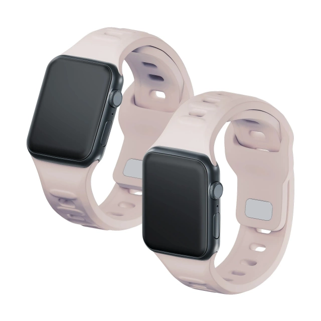Smartwatch-Zubehör 3mk Silicone Watch Strap für Apple Watch 42/44/45/49 mm Latte