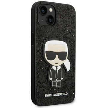 Protective phone case Karl Lagerfeld KLHCP14MGFKPK for Apple iPhone 14 Plus 6.7" hardcase black/black Glitter Flakes Ikonik