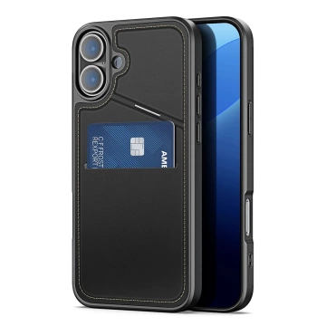 Puzdro na iPhone 16 Dux Ducis Rafi II Mag MagSafe RFID Stojan čierny