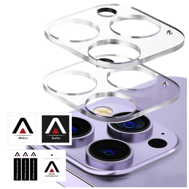 2x Скло об’єктива камери для iPhone 15 Pro / 15 Pro Max Alogy lens clear transparent